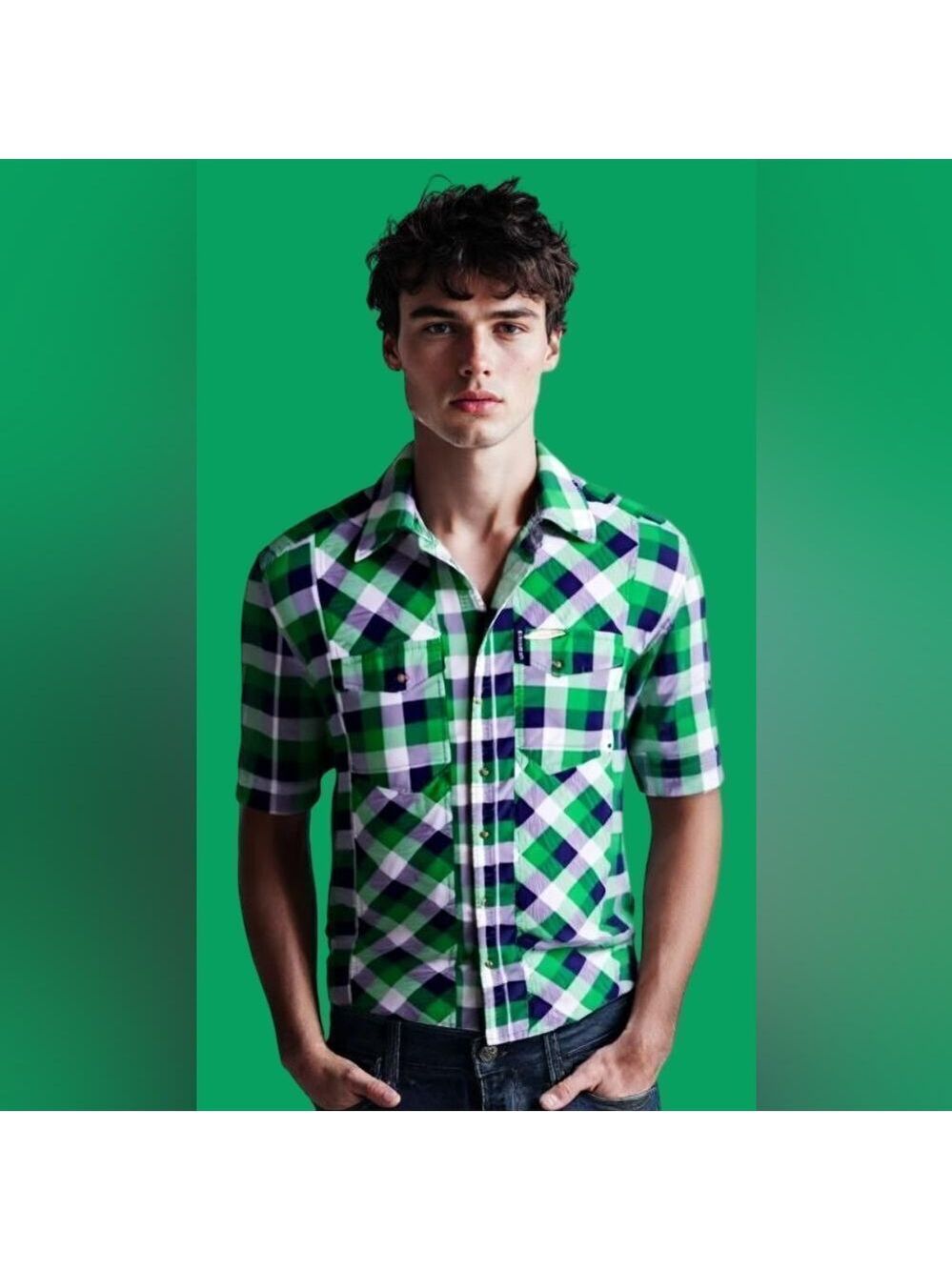 Live Mechanics Checker Button Down Shirt. R2-15